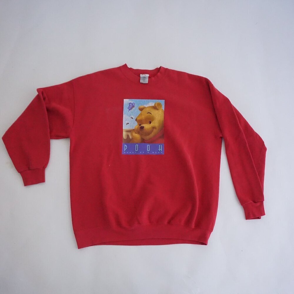 Vintage Disney Winnie the Pooh Red Crewneck Cartoon 90s Streetwear XL